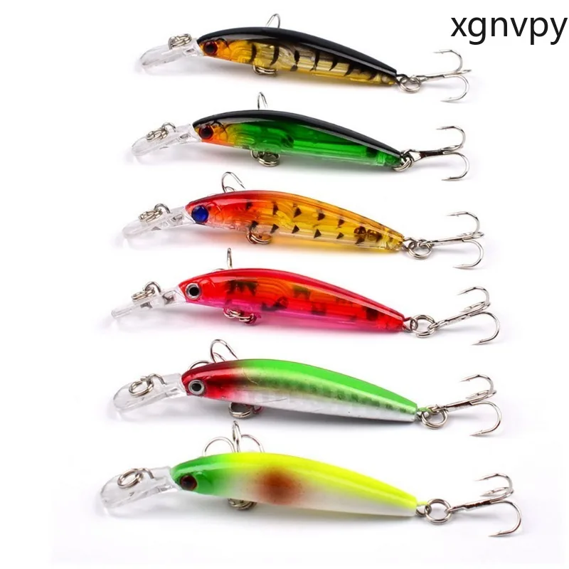 Xgnvpy Freshwater Bait Warping Beak Kill Plastic Hard Bait Black Minnow 70mm 3.3g Treble Hook Bait Pike Tackle Carp