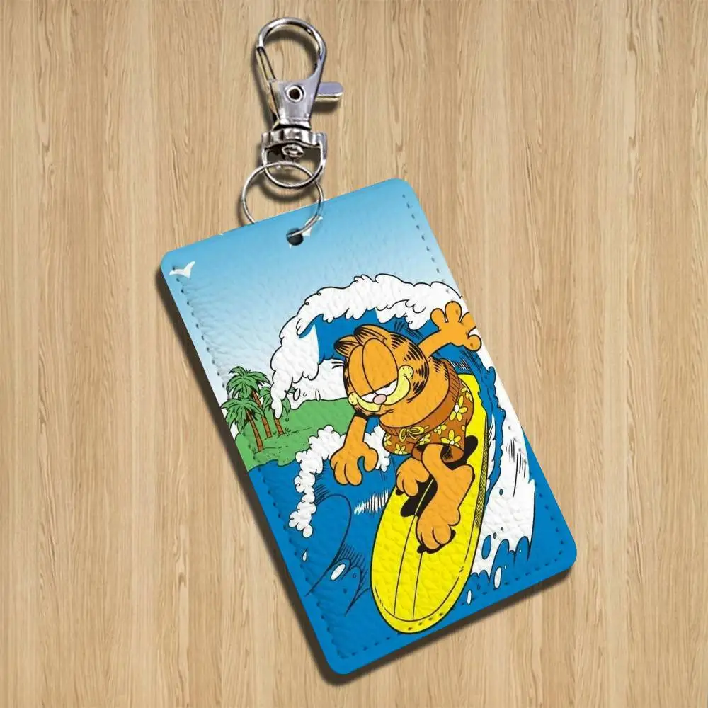 Glotão g-garfields bonito dos desenhos animados cantor anime cartão chaveiro moda pingente saco id porta cartão caso cartão de ônibus bonito adulto