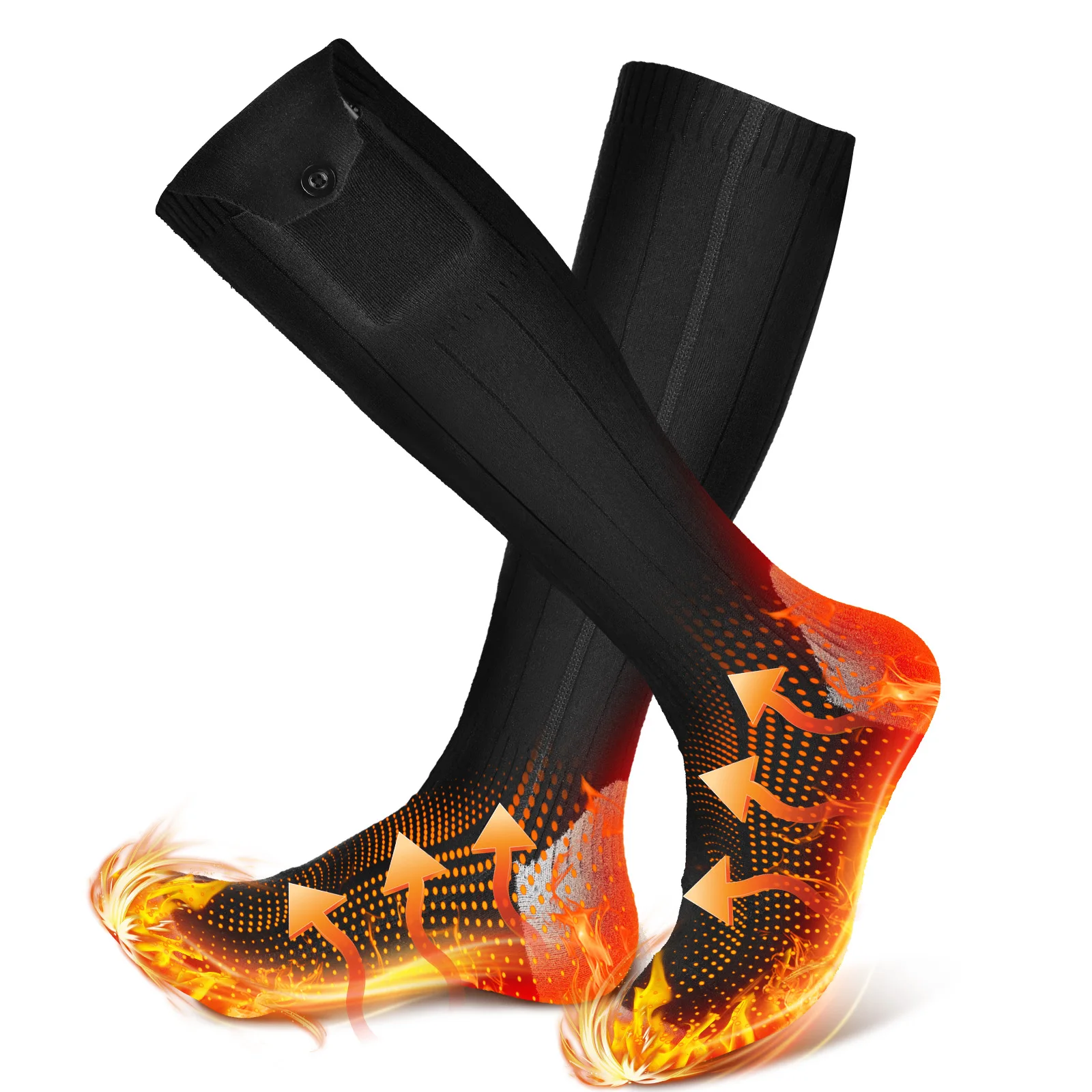 

Носки с подогревом, управление через приложение, уличные перезаряжаемые 4-уровневые регулируемые носки с подогревом, моющаяся грелка для ног с батарейным блоком