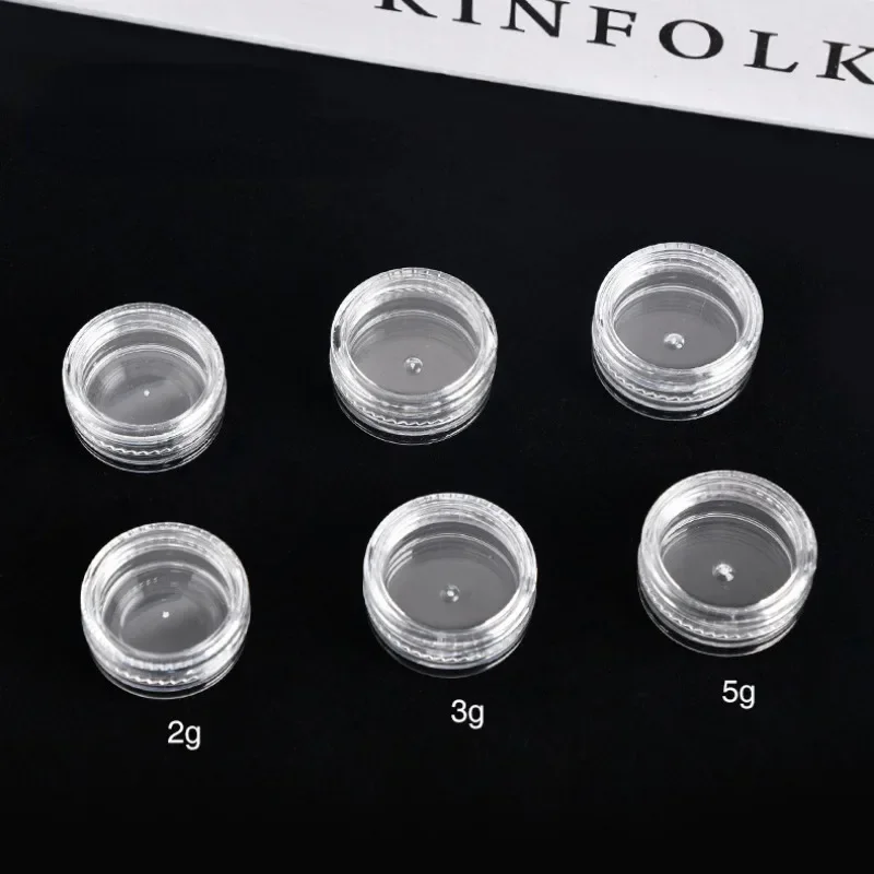 50/20/10 stücke 2-5g Klare Creme Jar Mini Kosmetische Flaschen Behälter Transparent Topf Für Nagel kunst Kleine Klare Dose Zinn Für Balsam