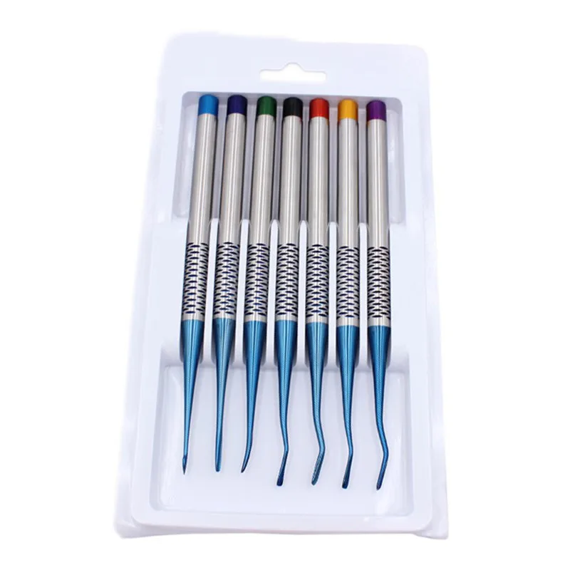 7pcs/set Dental Tooth Extracting Tools Titanium Alloy Implant Instrument Minimally Invasive Dental Elevator Set