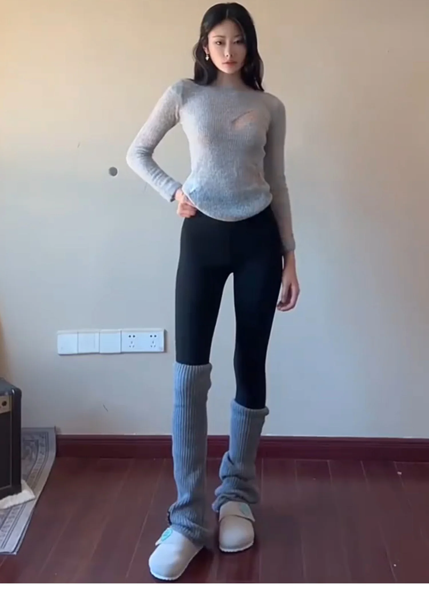 Pantaloni da yoga Extra Lunghezza Donna Fluff Lace Floccaggio Club Sensazione aderente Fodera ricamata Aspetto setoso Peluche Sette Comfort Shine