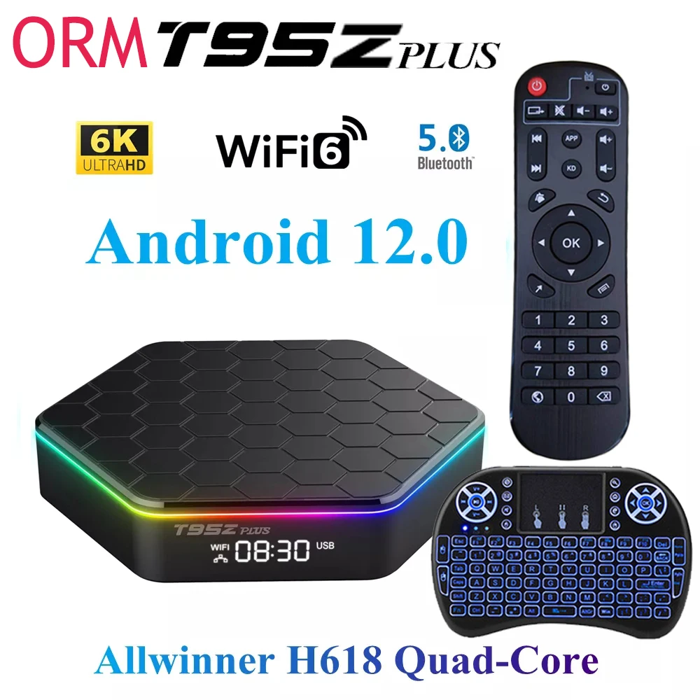 NEW T95z Plus TV Box Android 12 Smart Android TV BOX Allwinner H618 Dual Band Wifi6 1080P BT 6K Global Media Player Set Top Box