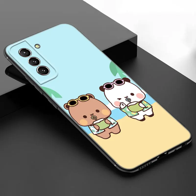 Cute BuBu DuDu Black Silicone Phone Case For Samsung Galaxy S23 S21 S20 FE S24 S22 Ultra S10E S10 S9 S8 Plus