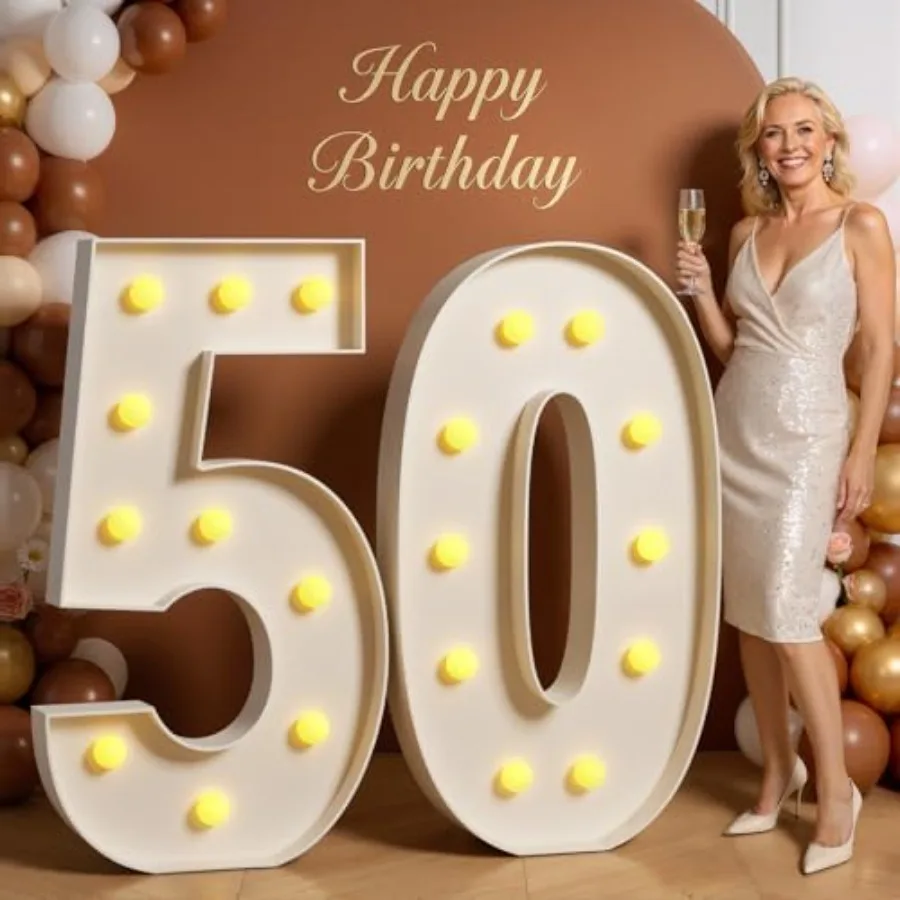 

, Light up Numbers for 50 Birthday Decoration, Large Light Up for 50 Years Old, Anniversary Party Decor Birthday, Happy 50th Bi