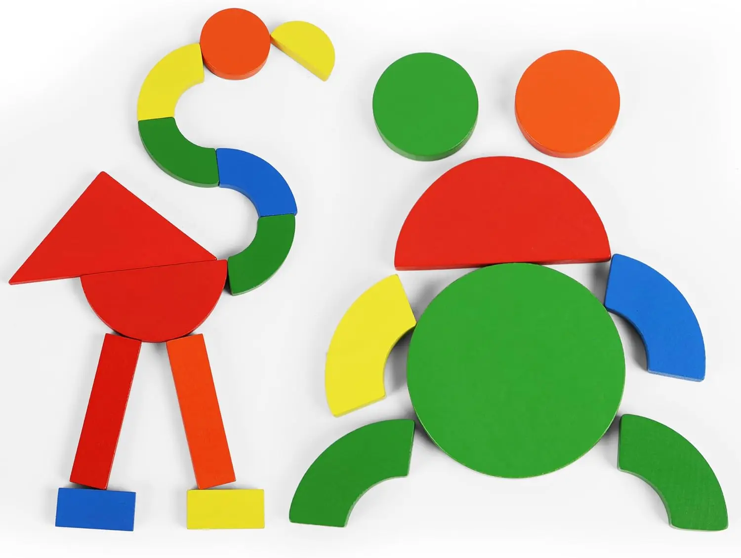 Juguetes de bloques magnéticos de madera, bloques de construcción con patrón de formas, rompecabezas Tangram grandes para niños, juguete de desarrollo creativo geométrico