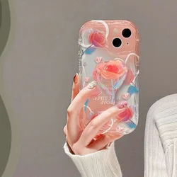 3D Rose Flower Holder Case For OnePlus Nord N200 N20 SE CE3 N300 ACE 2 5G Beautiful Transparent Tpu Phone Case Cover