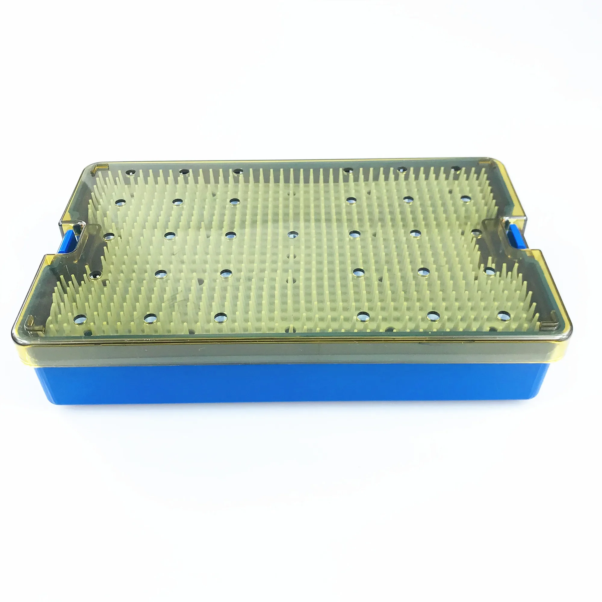 Double Layer Silicone Sterilization Tray Case with Silicone Mat Disinfecting Box Surgery Instrument