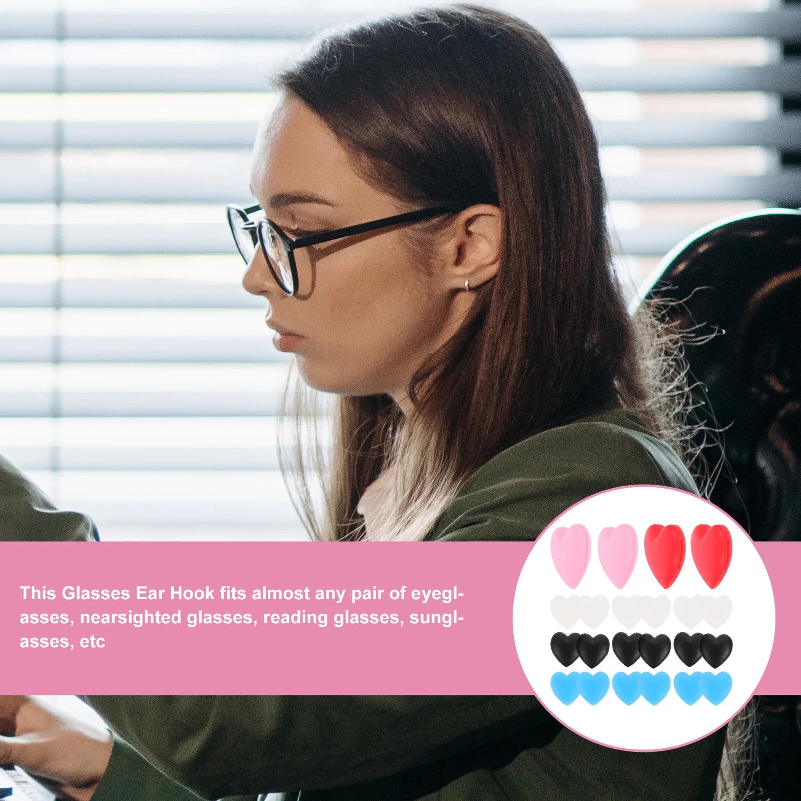 

Non-Slip Eyeglasses Ear Hooks Silicone Glasses Retainers For Eyeglasses Sunglasses Reading Glasses Portable Replaceable