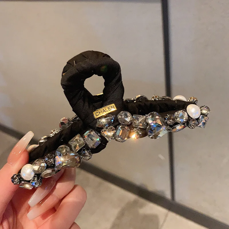 Horquilla de cristal coreana para mujer, accesorios para el cabello con Clip de tiburón de gran tamaño