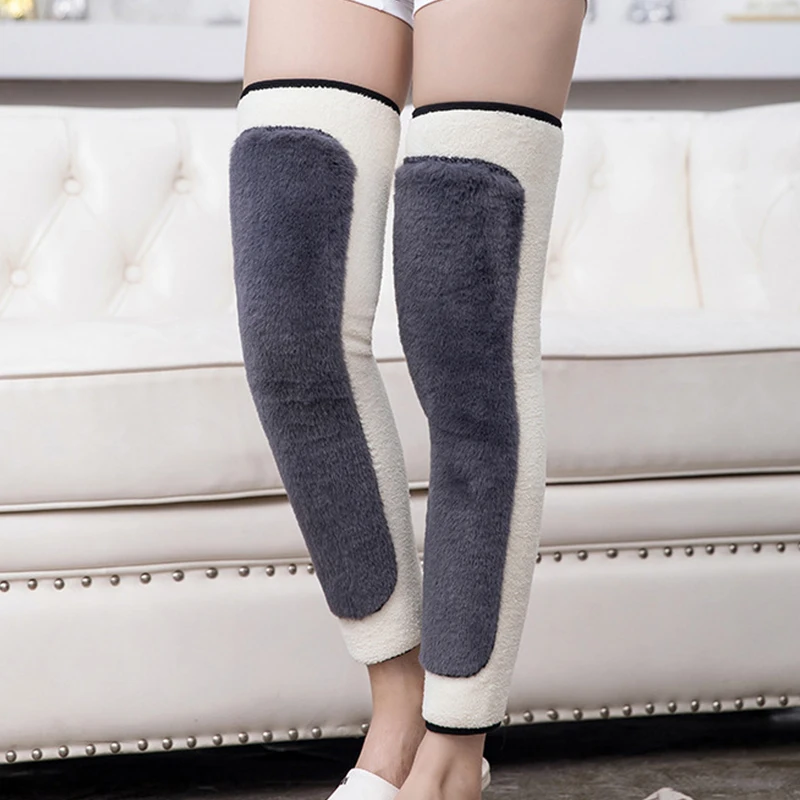Winter Kniebeschermers Imitatie Kasjmier Kniebeschermers Beenwarmer Knie Mouw Kniebescherming Veerkracht Dikke Katoenen Legging Kniebeschermers