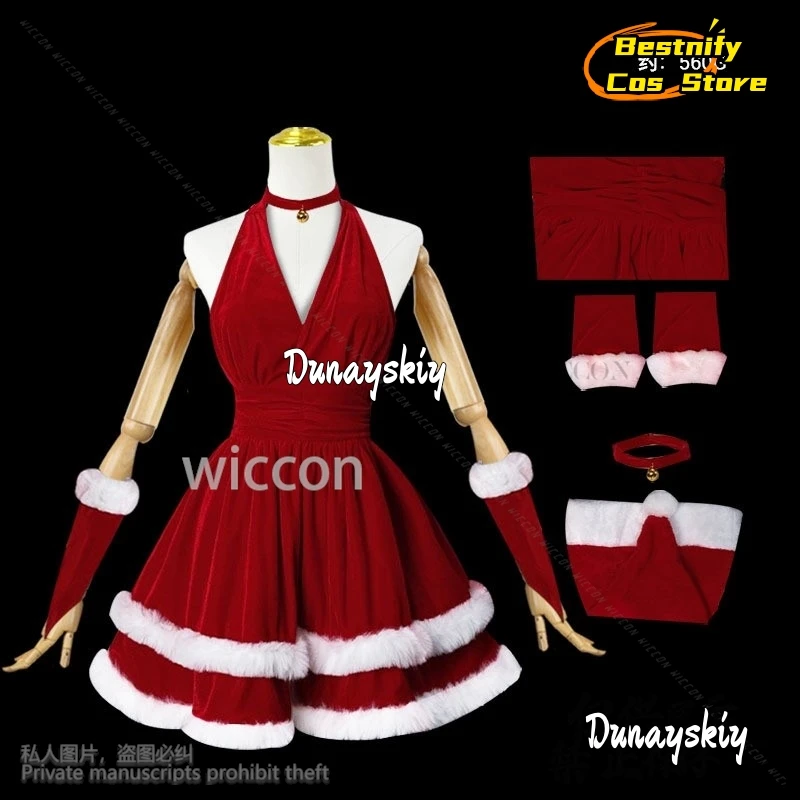 Vestido de Navidad Lolita, falda roja, disfraz de Anime, uniforme para club nocturno, traje de Carnaval de Año Nuevo para Halloween, mujer y niña personalizado