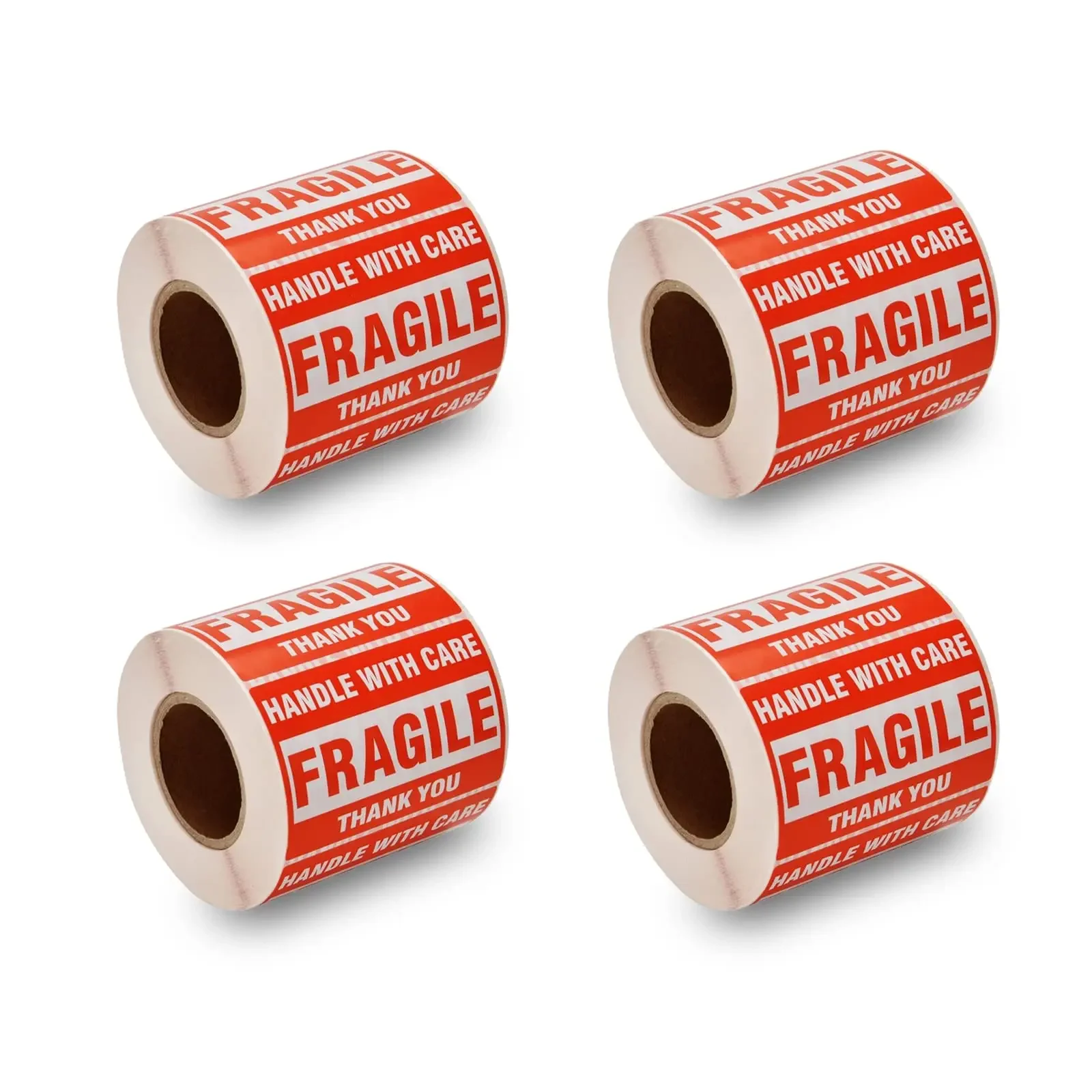 4 Rolls 3 x 2 inch Handle with Care Fragile Thank You Warning Packing Shipping Label Stickers for Fragile Shipping & Moving