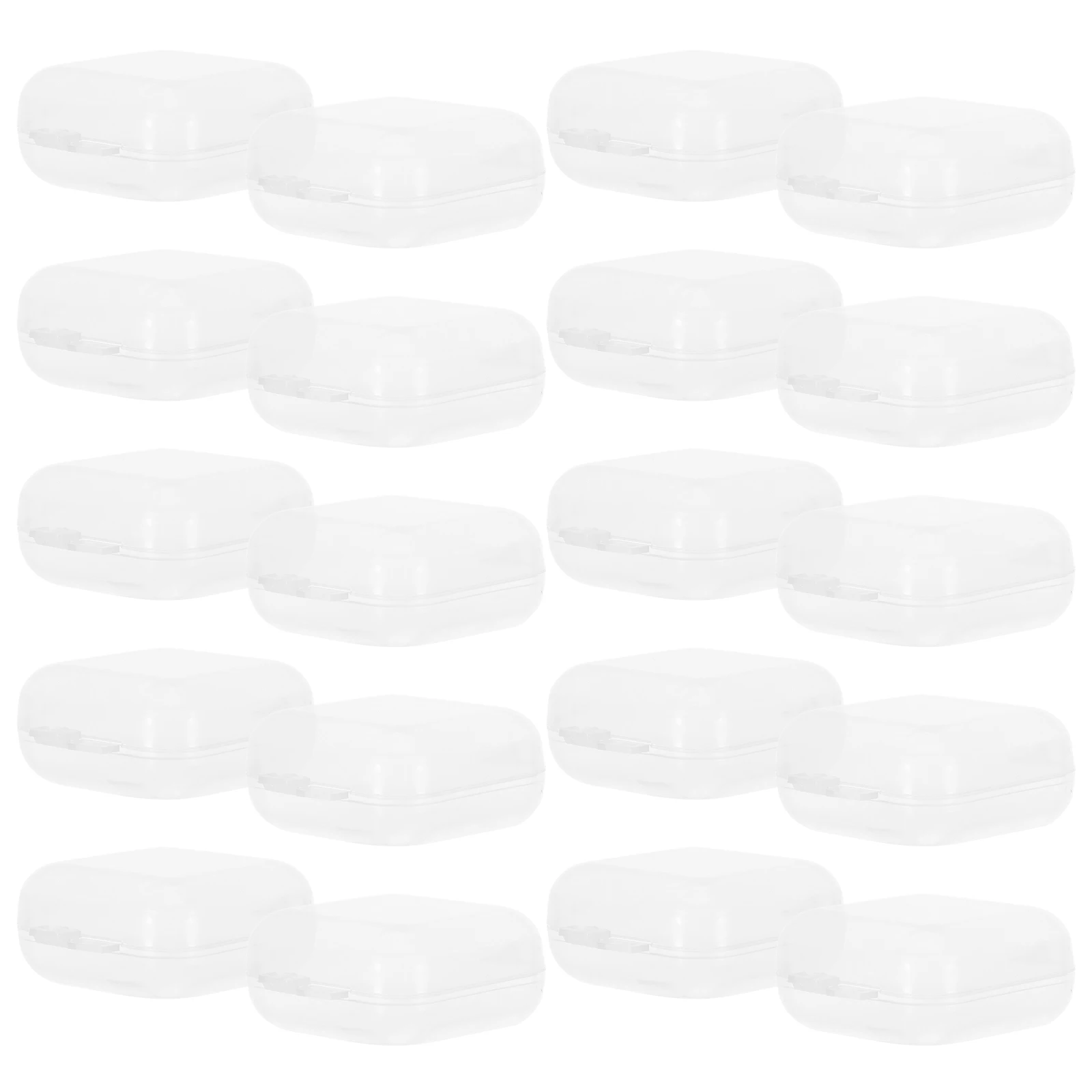 

40Pcs Clear Mini Storage Boxes Hinged Lid Small Plastic Organizer Containers for Beads Jewelry Crafts Business Cards
