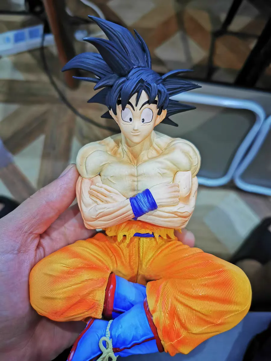Anime Dragon Ball Dream Gk Sitting Goku Action Figure Super Saiyan Figure Model Hand Model Decoration Animation Surrounding Gift