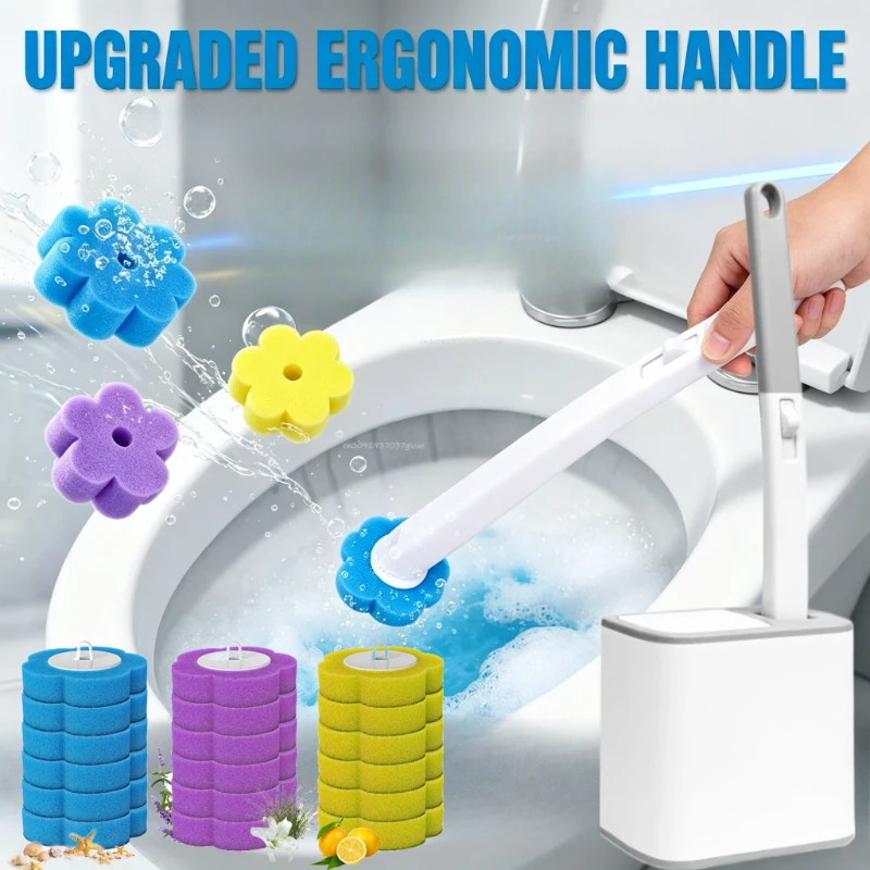 Toilet Brush Disposable Replacement Head Cleaning Kit Toilet Bowl Brush Long Handle Home Wc Accessories Tool Home Accessories