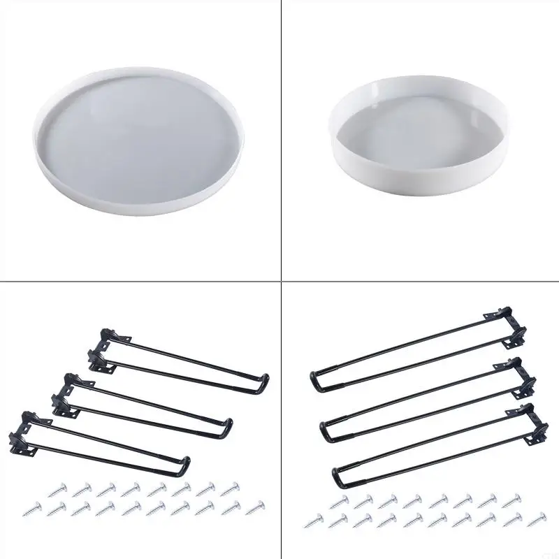 

Silicone Round Tray Mold Silicone Table Mold for Resin Casting DIY Making with 3 Table Leg and Screw Home Kitchen Craft