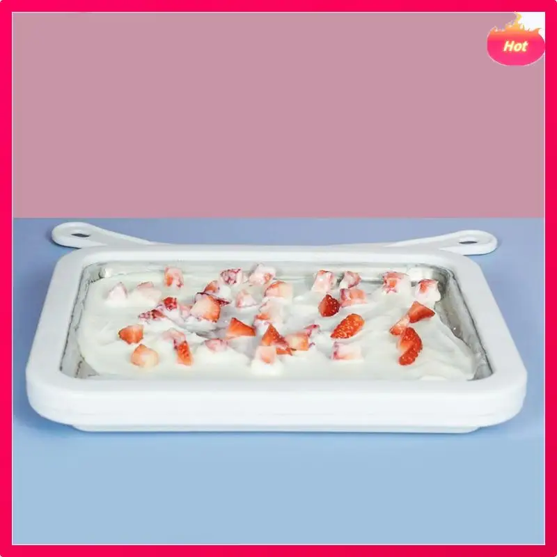 Ad-máquina de sorvete iogurte congelado pan mini máquina de iogurte frito rolado fabricante de sorvete com 2 espátulas fritar placa de gelo