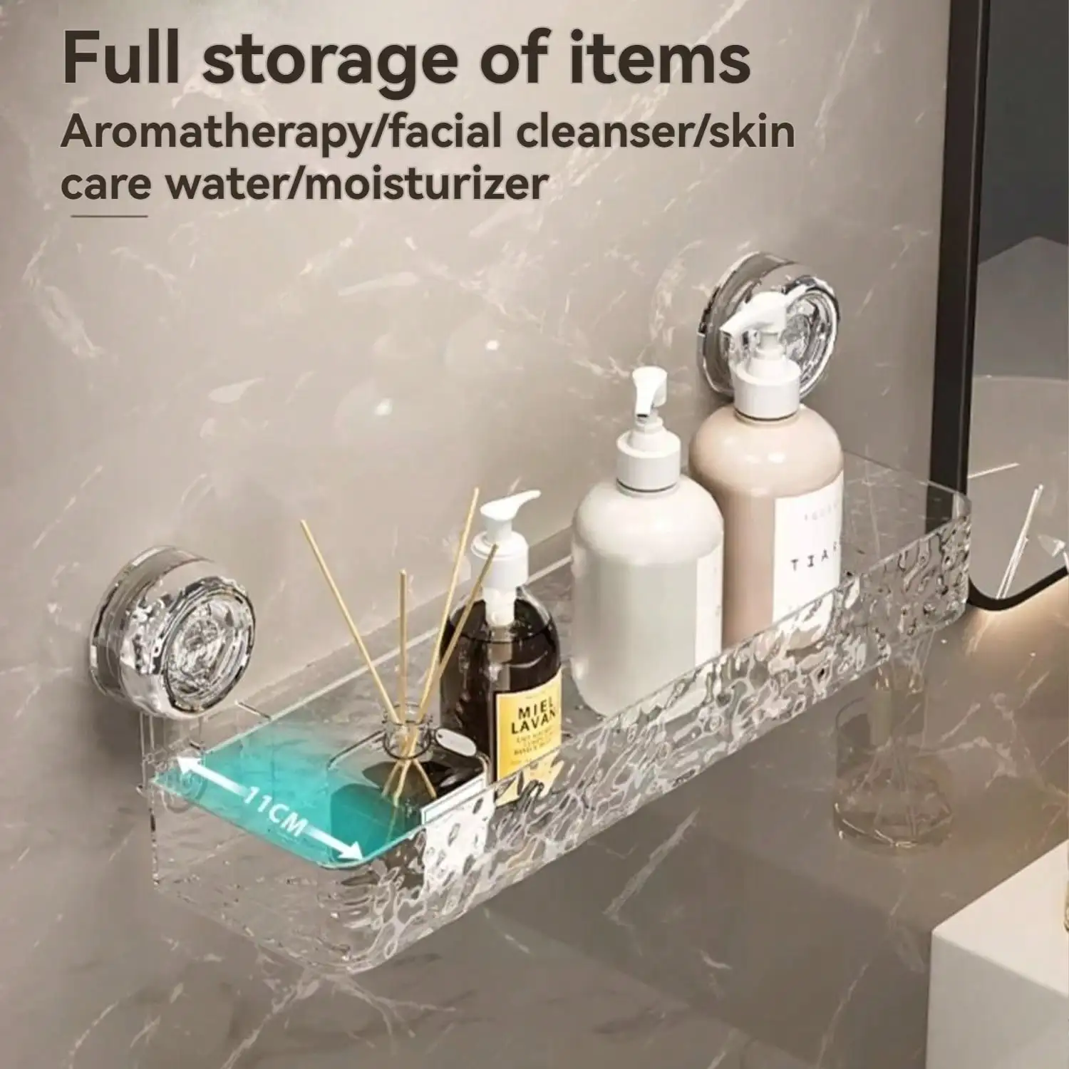 Shower Caddy, Suction Cup Shower Organizer Bathroom Removable Shower Basket Strong Suction Shower Shelf Shower Rack,White, gray