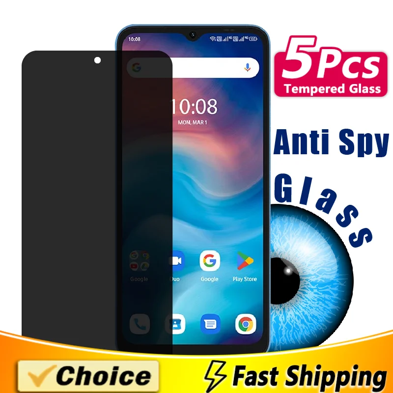 5Pcs Privacy Screen Protector For Umidigi A5 Pro A13 ProMax(5G) 13 Pro Screen Protector Film Privacy Tempered Glass Anti-Scratch