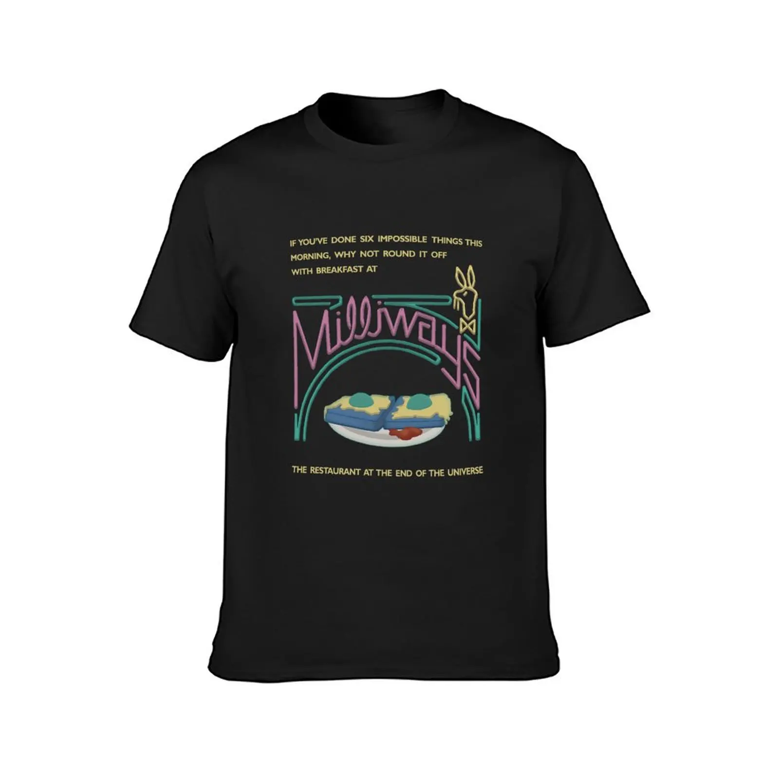 Hitchhikers Guide - Milliways Restaurant T-Shirt customs design your own korean fashion Short sleeve tee mens vintage t shirts