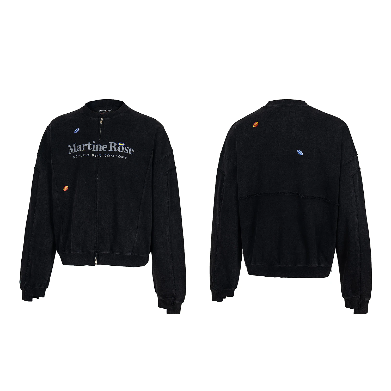 

e Rose Irregular Splicing Waed Zipper Jaet ort Outerwear Youth Loose Fit Cotton Long Sve Casual ex Coat