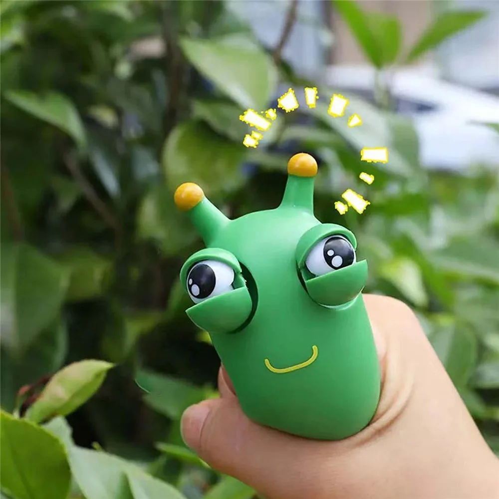 Festival Party Funny Eyeball Burst Squeeze Toy Green Eye Caterpillar Pinch Toys Party supplies