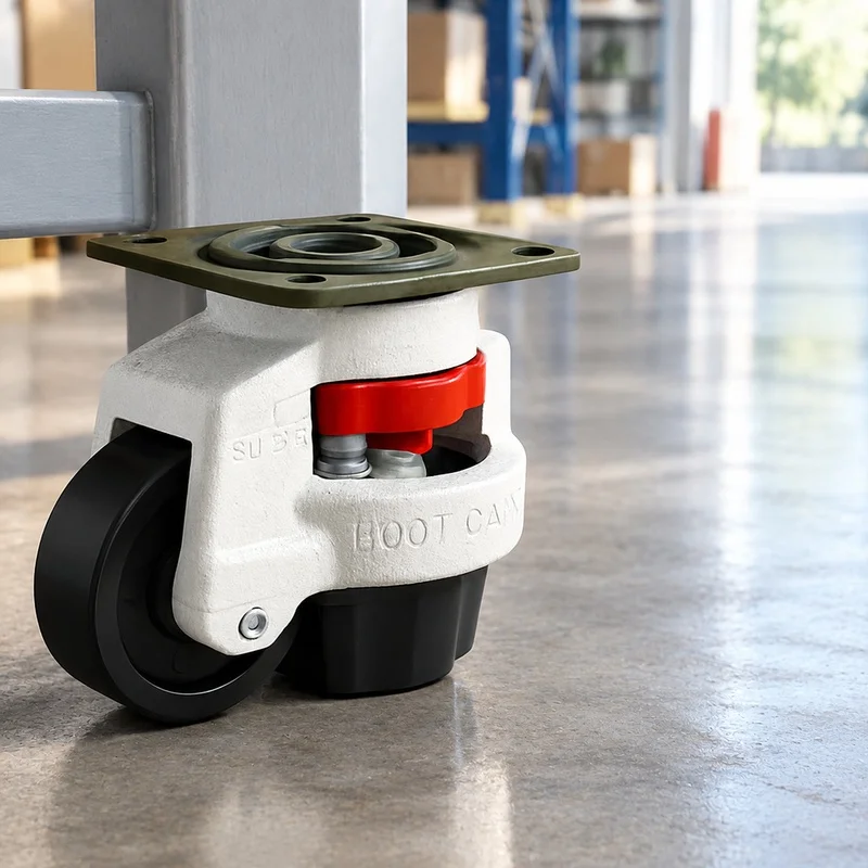 Durable Workbench and Vending Machine Caster Wheels with Height Adjustment and Slip-Resistant Design