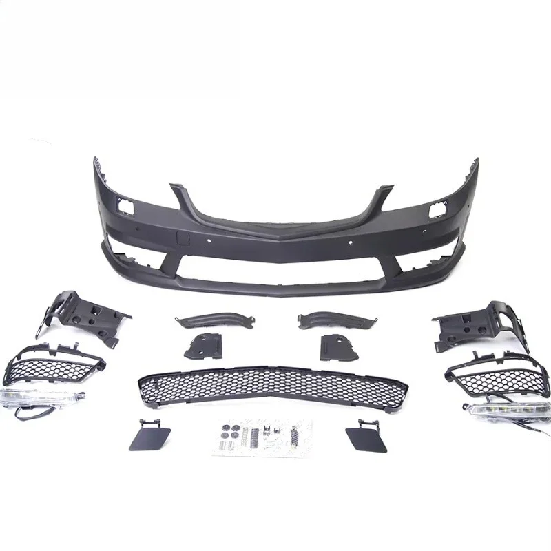 S Class W221 S63 Style Body Kits for W211 Car Bumper Side Skirt Exhaust Tip PP Material Upgrade Body Kit Parts 4