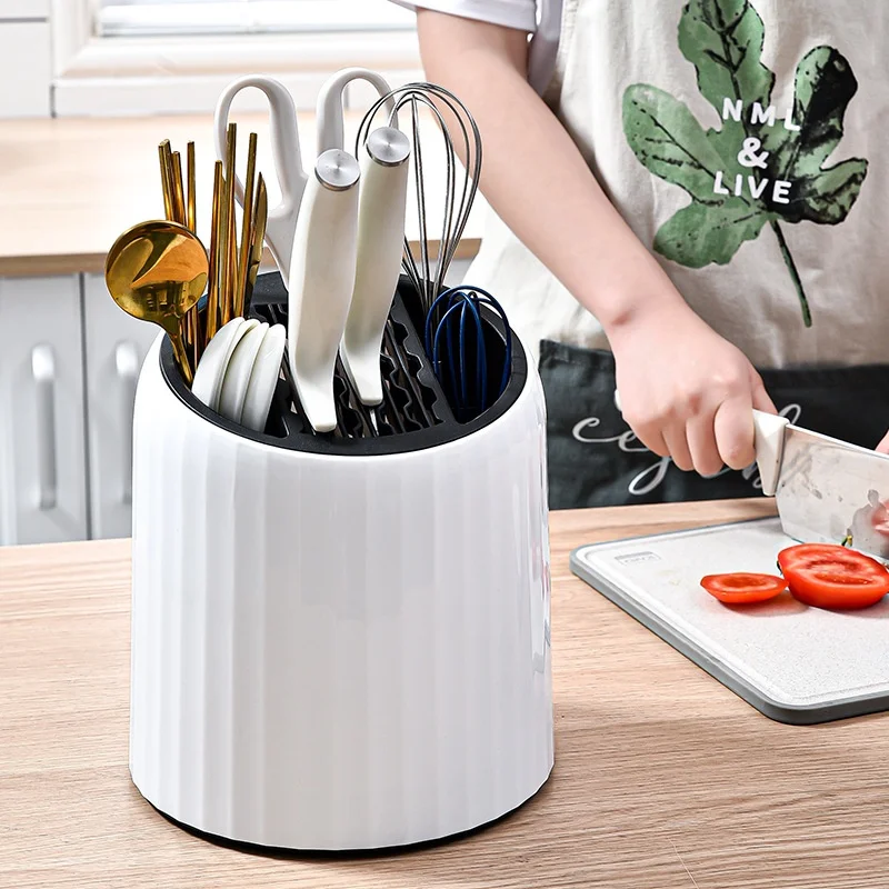 

Rotating Knife Holder Kitchen Accessories Shelving Counter Top Shelving Household Kitchen Knives and Chopsticks Storage Rack