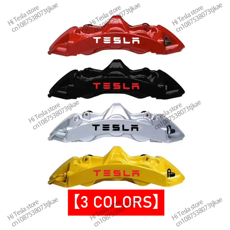 9PCS Car Brake Caliper Sticker Heat Resistant Decal Decoration PVC Sticker Decal  For Tesla Model 3 X S Y P100D Auto Accessories