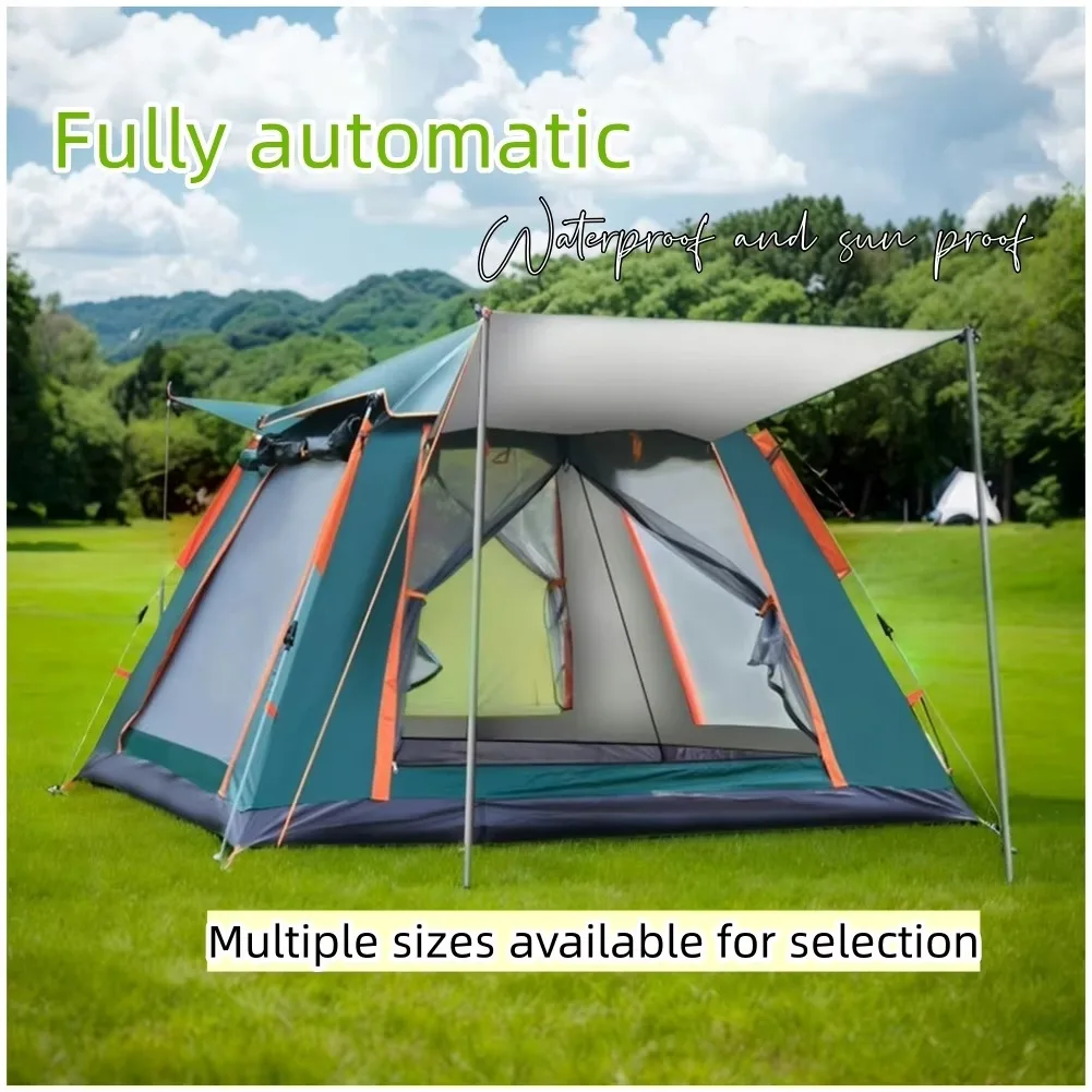 Automatic Hexagonal Tent Waterproof And Sun Proof 3 Seasons Tent With Ventilation And Wear Resistance For Family 3-4/4-6 People