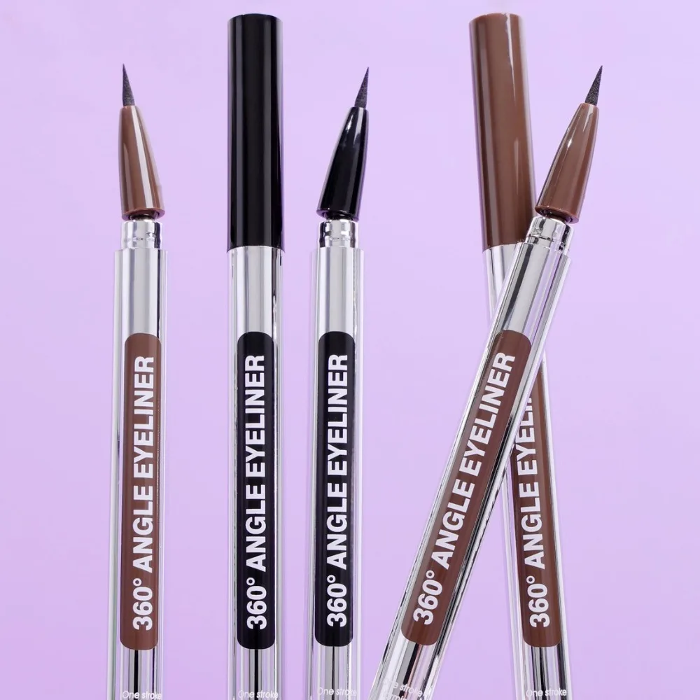 Delineador de Ojos con Punta Giratoria de 360 Grados, Resistente al Agua, de Larga Duración, Altamente Pigmentado, Delineador Líquido Semipermanente para Líneas Precisas de Maquillaje