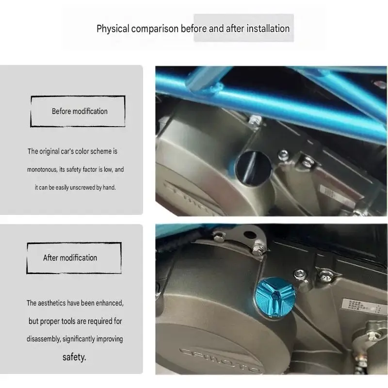FOR HAOJUE TR300 Aluminum Oil Filler Cap Anti-Theft with Special-Shaped Lock Groove for Modified Vehicles Unique Design