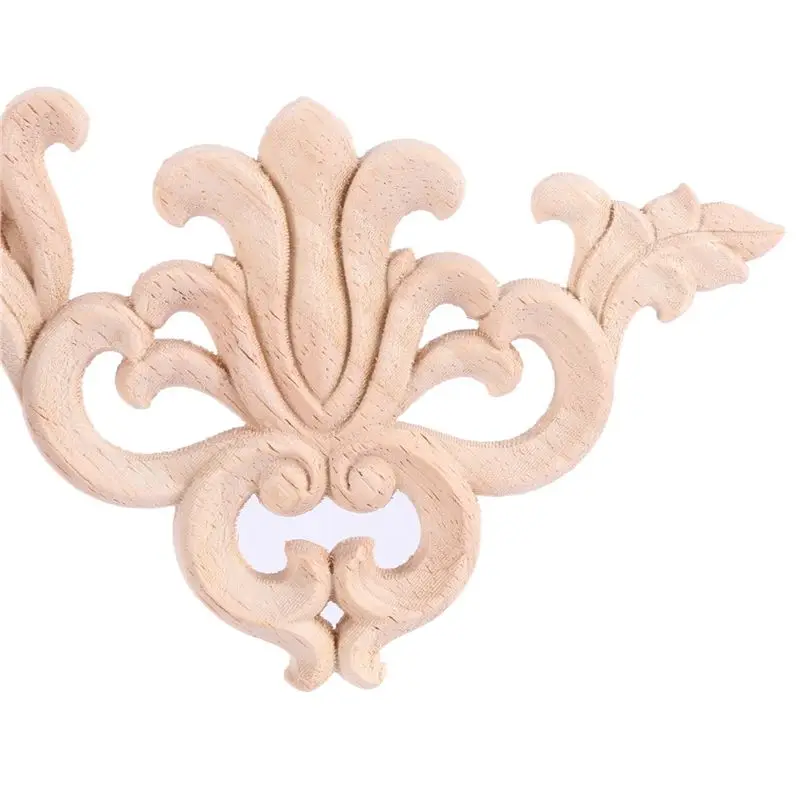 16Pcs European Floral Craft Furniture Decorative Carved Applique Wood Modern Wall Frame Corner Door