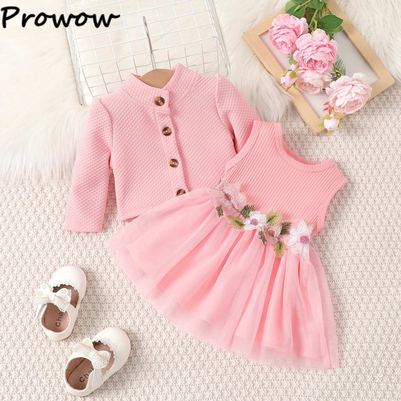 fall dresses baby Cactus pumpkin long sleeves baby girls fall dresses – Western Kids Clothes main image 0