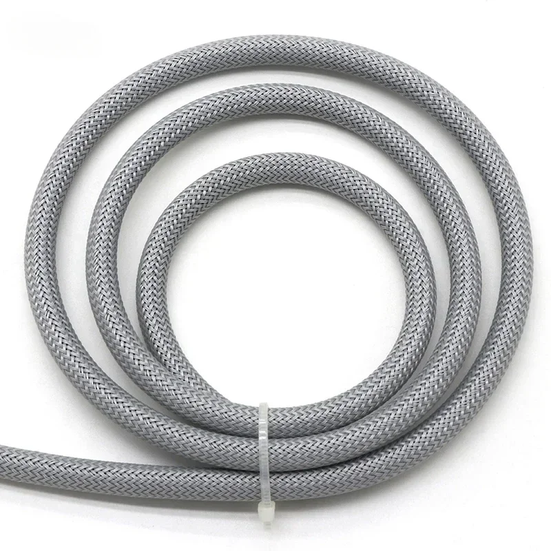 Grey PET Braided Cable Sleeve 2/4/6/8/10/12/14/16/20/25/30~60mm Expandable High Density Insulated Cables Protection Wrap Sheath