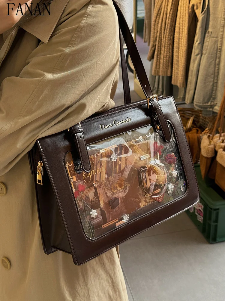 

Lolita Style Japanese Women's Handbags Jk Uniform PU Shoulder Bag Fashion Caual Elegant Crossbody Bags