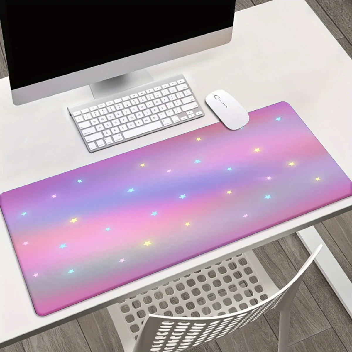 Colorful Starry Sky XXL Extended Mouse Pad Rubber Gaming Keyboard Desk Mat for Office Computer PC Gamer