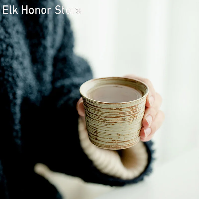 

120 мл ретро крученый узор искусство керамический ведро для льда чашка Одиночная чашка кунг-фу чайная чашка домашнее приготовление чая кофе кружка посуда для напитков