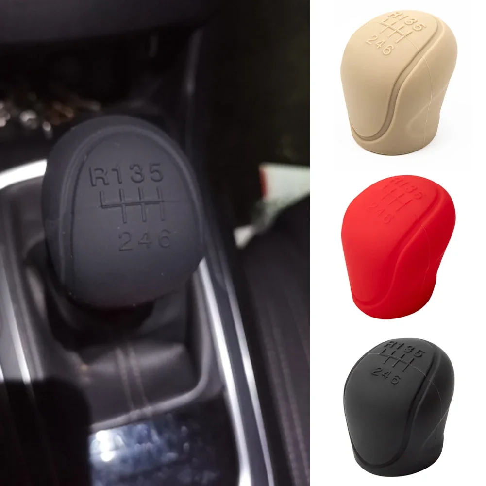 Car Silicone Gear Shift Knob Cover Gear Shift Non-Slip Grip Handle Protective Covers Manual 5 6-speed Car Interior Accessories