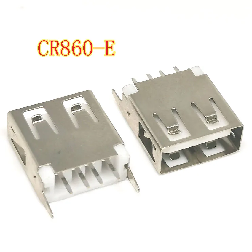 10PCS USB 2.0 4Pin A Type Female Socket Connector G54 2 feet 90 degree Data Transmission Charging