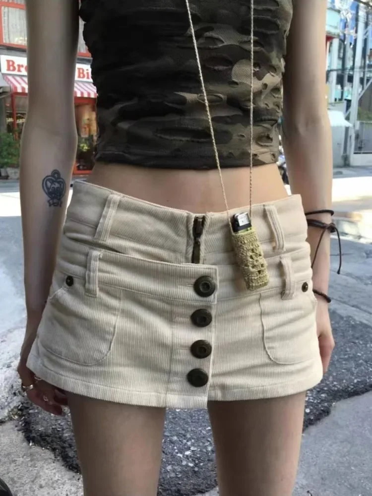 Americano sexy saias jeans de cintura baixa ajuste fino bodycon a linha saia para mulher 2025 novo único breasted roupas de moda coreana