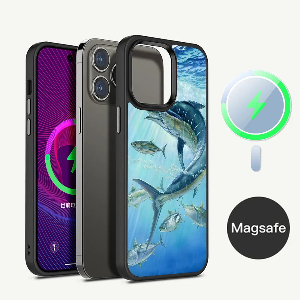 Bluefin Tuna  Phone Case Magnetic Case For iPhone 14 13 12 11 15 Pro Max Plus Mini For Magsafe Wireless Charge Cover