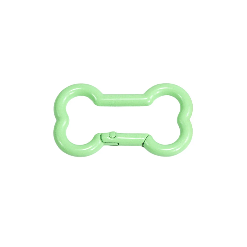 Painted Colored Spring Buckle Bone Shaped Metal Keychain Hook