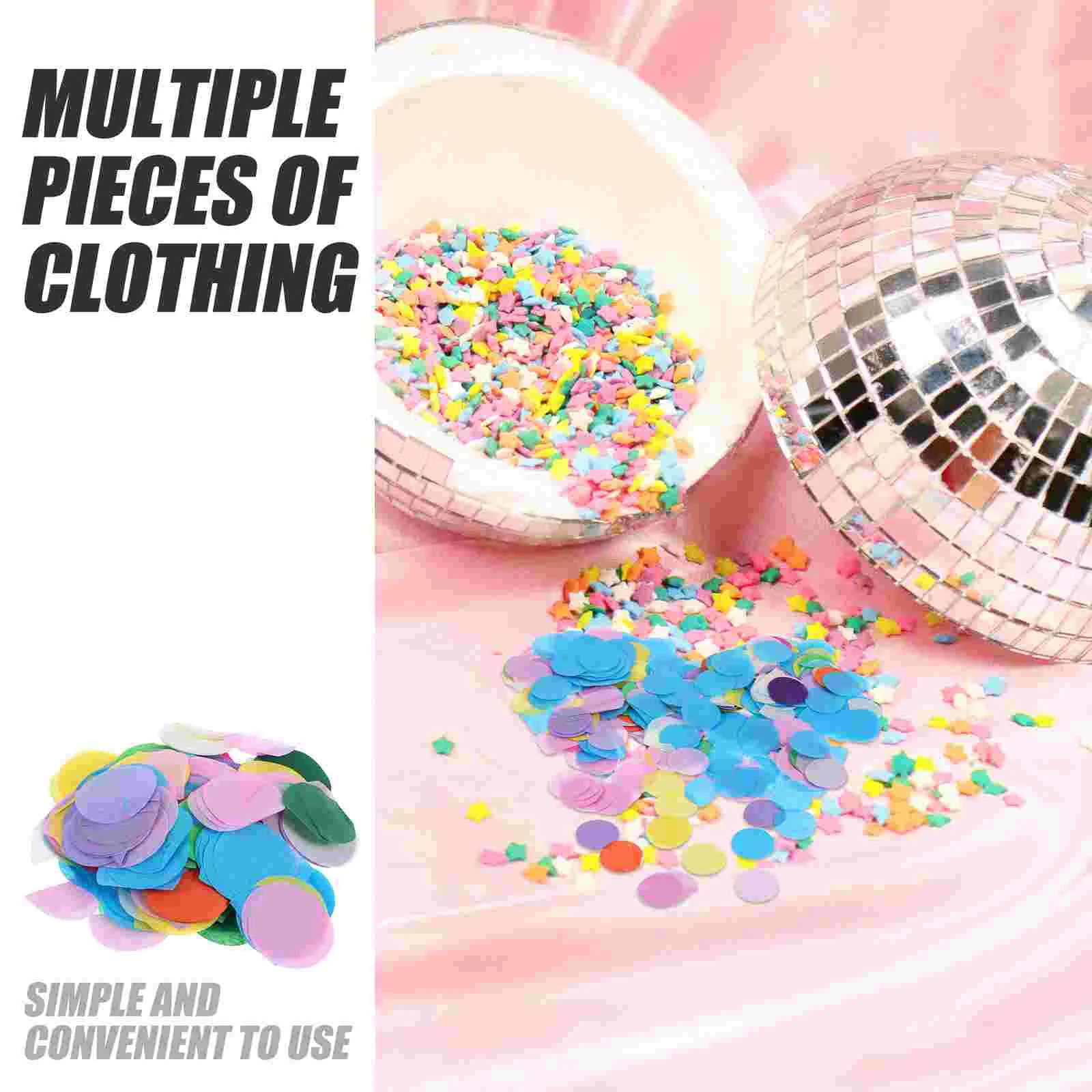 5 Packs Balloons Party Supplies Tissue Paper Circles Confetti Filler Birthday Decorations Wedding for Crafts Multi Colored