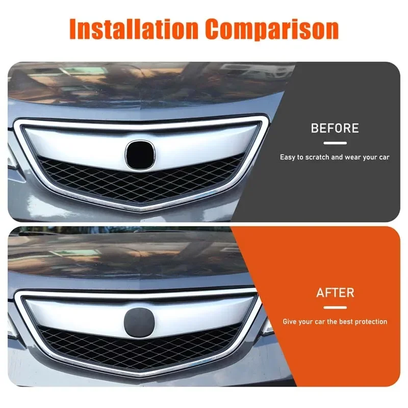 ABS Black For Acura RDX 2013-2017 Car Styling Car Front and Rear Logo Cover Decorative Stickers Exterior Protection Accessories