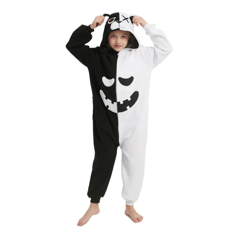 

Kids zipper Black Bear clothing Cute Cartoon Cosplay One Piece Pajamas Animals Halloween Girls Polar bear Kigurumi Anime Pajamas
