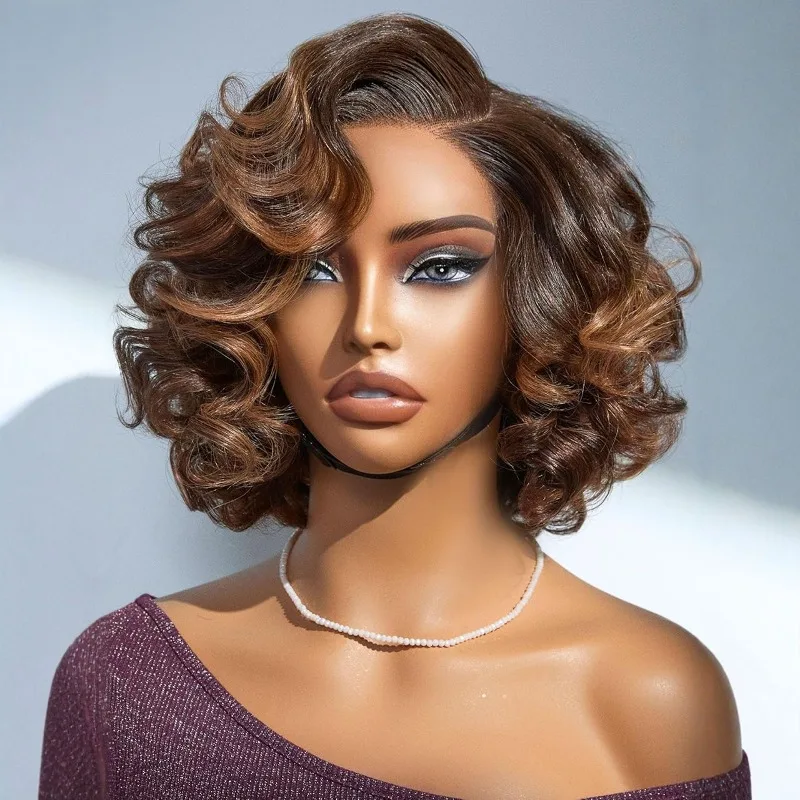 

Skin tone model head, double shoulder dummy model head, wig, earrings, display, simulated female head model.