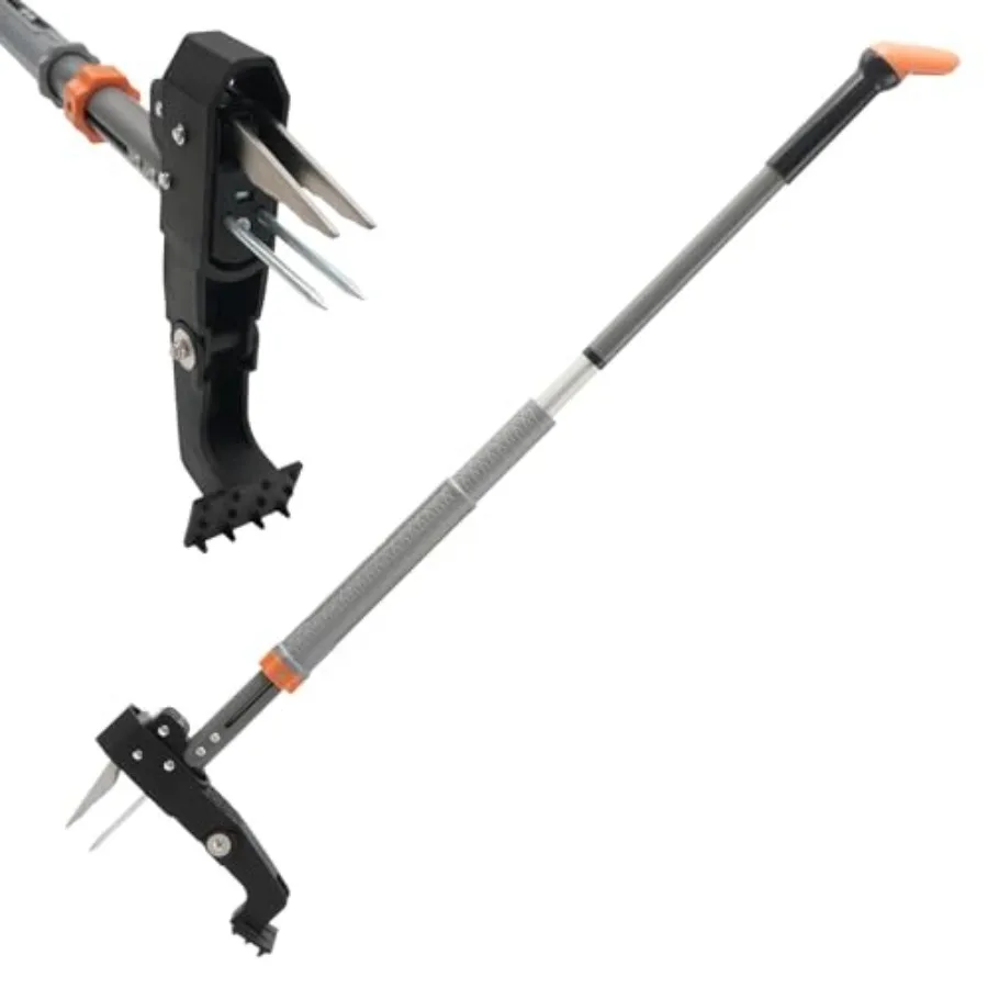 

Инструмент для удаления сорняков с 4 зубьями, ручной прополочный инструмент для работы стоя, сверхпрочный садовый инструмент для удаления сорняков с регулируемой длинной эргономичной ручкой